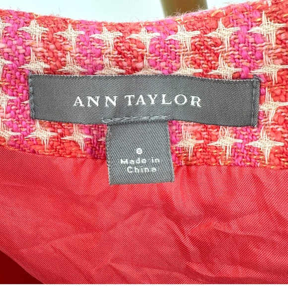 Orange & Pink Plaid Tweed A-Line Midi Skirt Size 8 Light Academia Collegiate Y2K - Picture 7 of 8